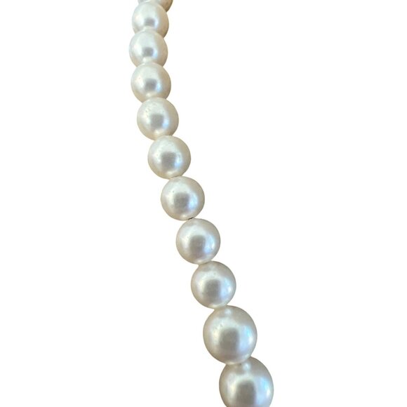 Vintage Faux Pearl Swarovski AB Crystal Necklace Toggle Clasp Choker Collar 17" - Picture 3 of 4